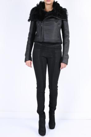 Fur trim leather jacket, zdjęcie 2 Fur trim leather jacket od Rick Owens